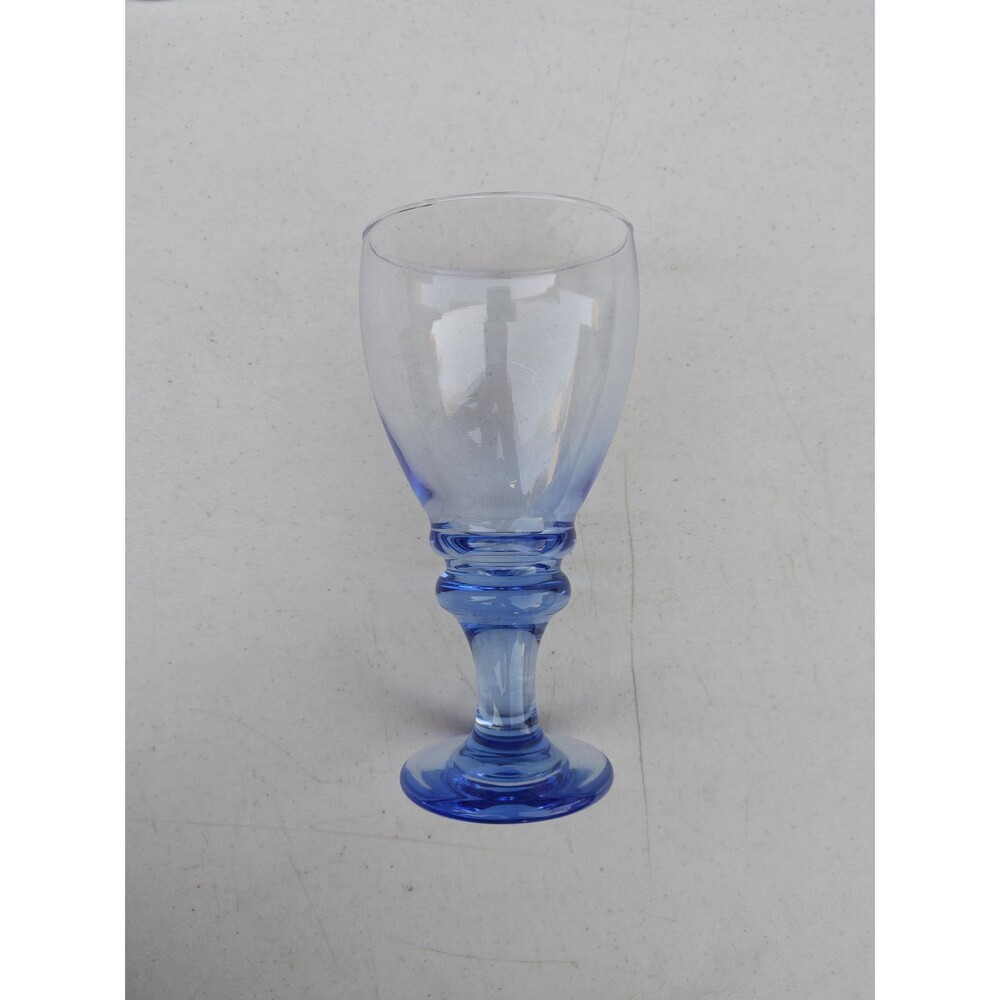 Vintage Libbey Splash Blue Pattern (LRSSPLB) Set/4 Light Blue Goblets
